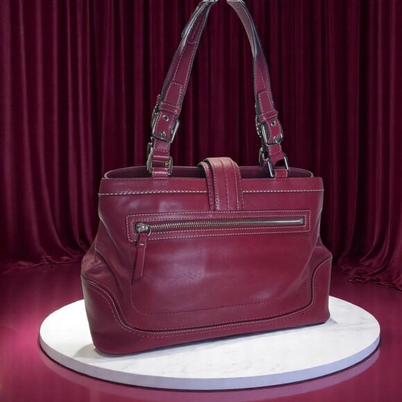 COACH Hamptons Satchel in burgundy/berry red Y2K - Picture 4 of 12
